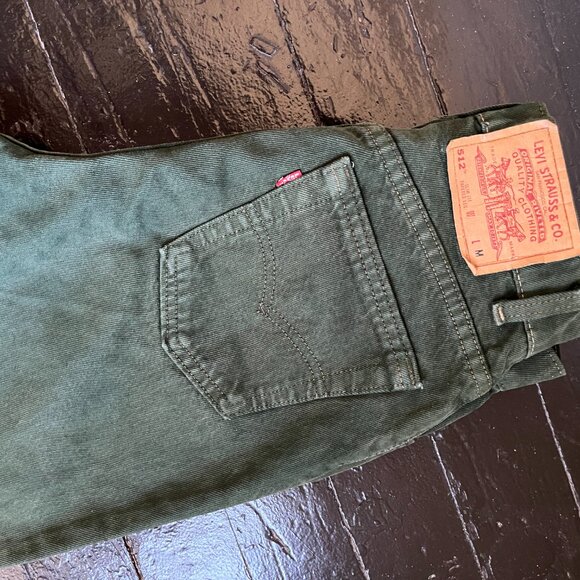 Rare Vintage 1990s Green Levi's 512 High Waisted Slim Fit Tapered Leg - 7M - Picture 5 of 6